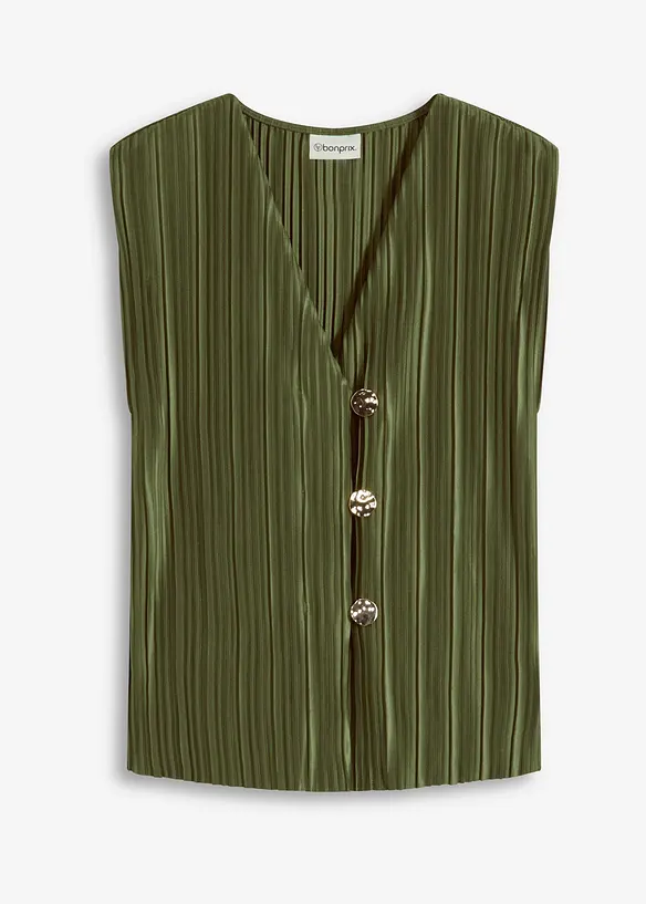 Top en jersey plissé, bonprix