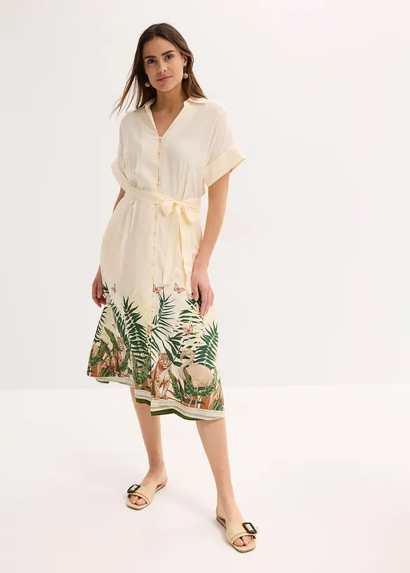 Robe-chemise avec base imprim&eacute;e, bonprix