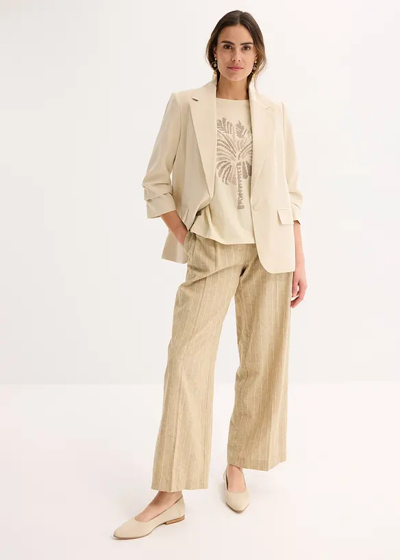 T-shirt en coton avec application de rivets, bonprix