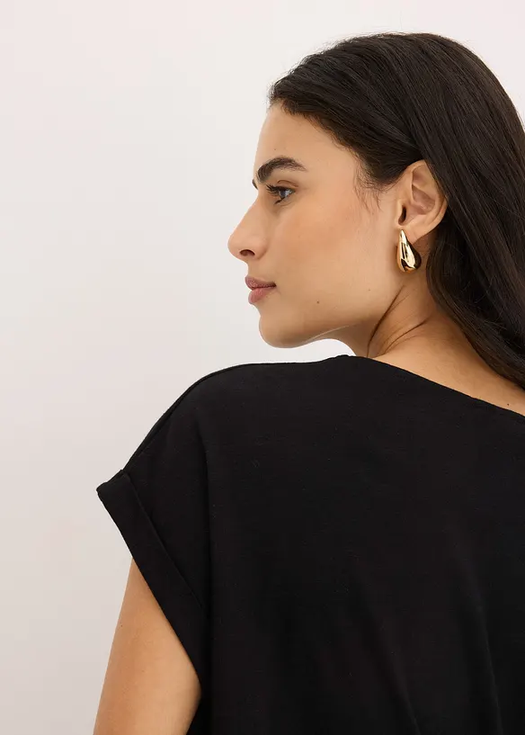 T-shirt en coton avec application de rivets, bonprix