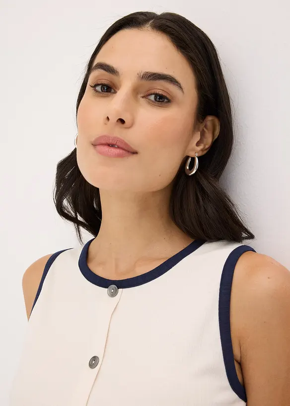 Débardeur en jersey à bordure contrastante, bonprix