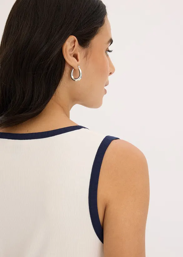 Débardeur en jersey à bordure contrastante, bonprix