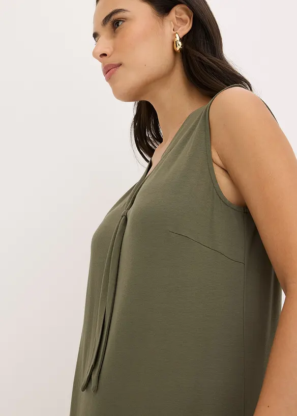 Robe en jersey à col lavallière, bonprix