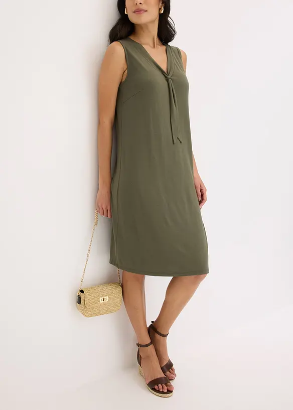 Robe en jersey à col lavallière, bonprix