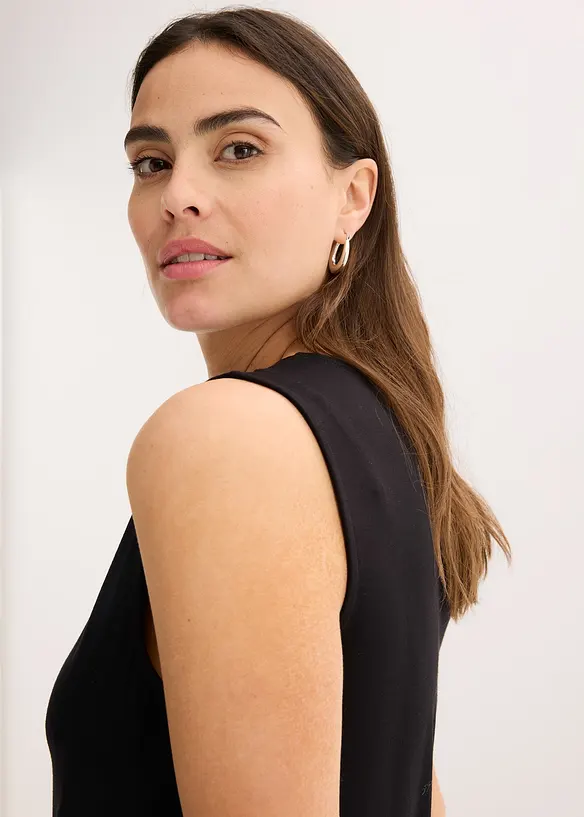 Robe en jersey à col lavallière, bonprix