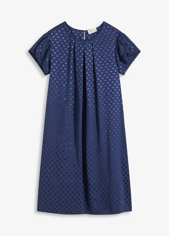 Robe en jacquard avec plis plats, bonprix