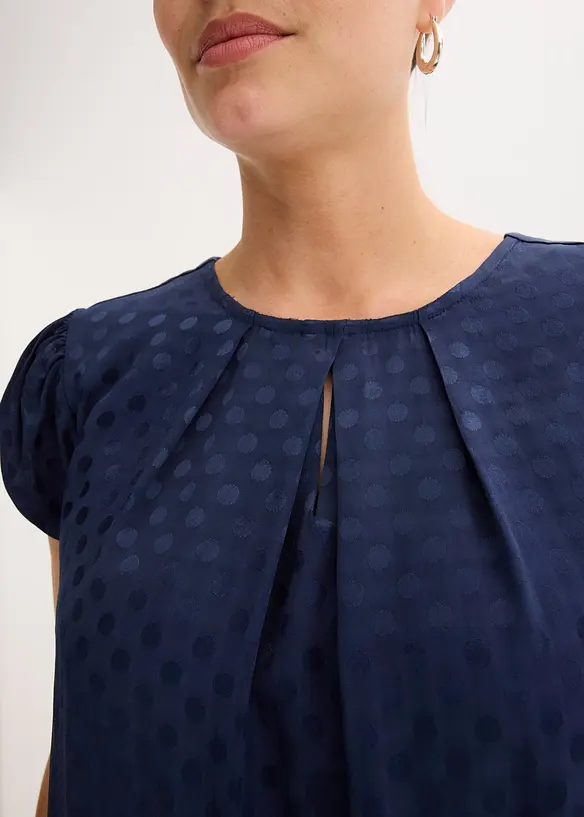 Robe en jacquard avec plis plats, bonprix