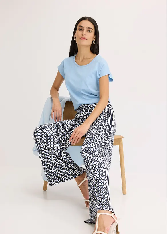 Pantalon en jersey au motif minimaliste, bonprix