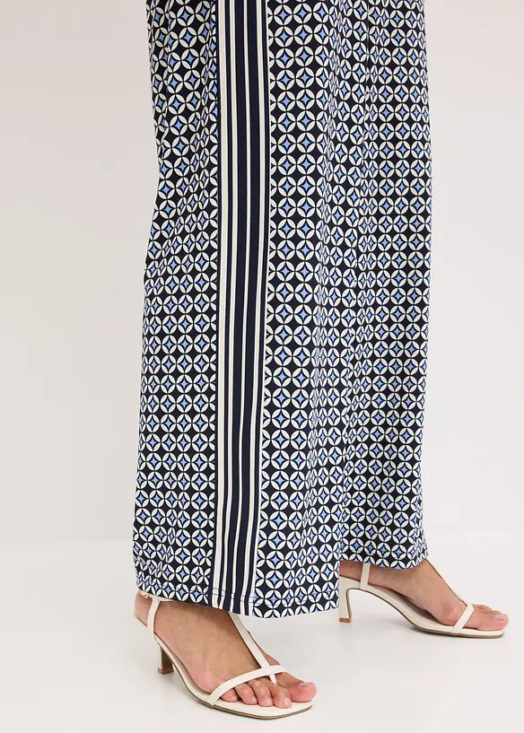 Pantalon en jersey au motif minimaliste, bonprix