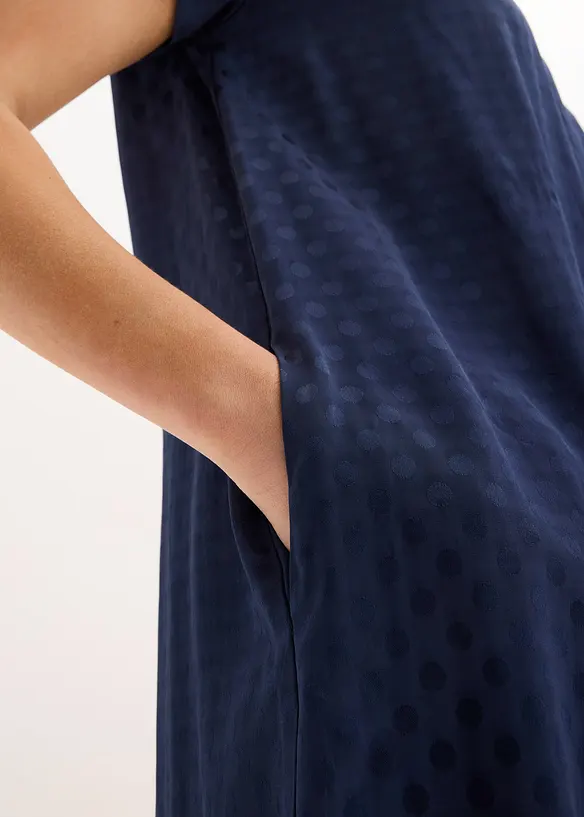 Robe en jacquard avec plis plats, bonprix