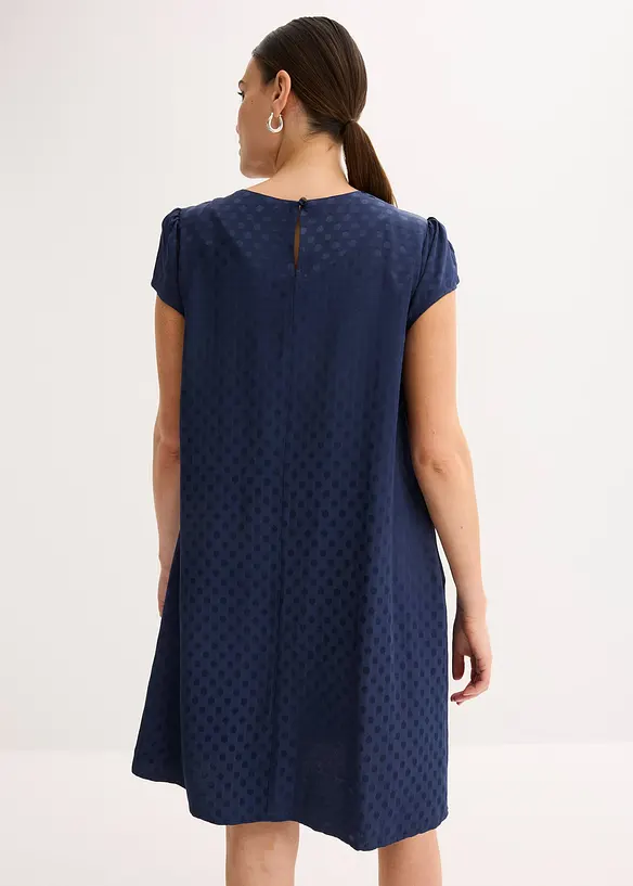 Robe en jacquard avec plis plats, bonprix