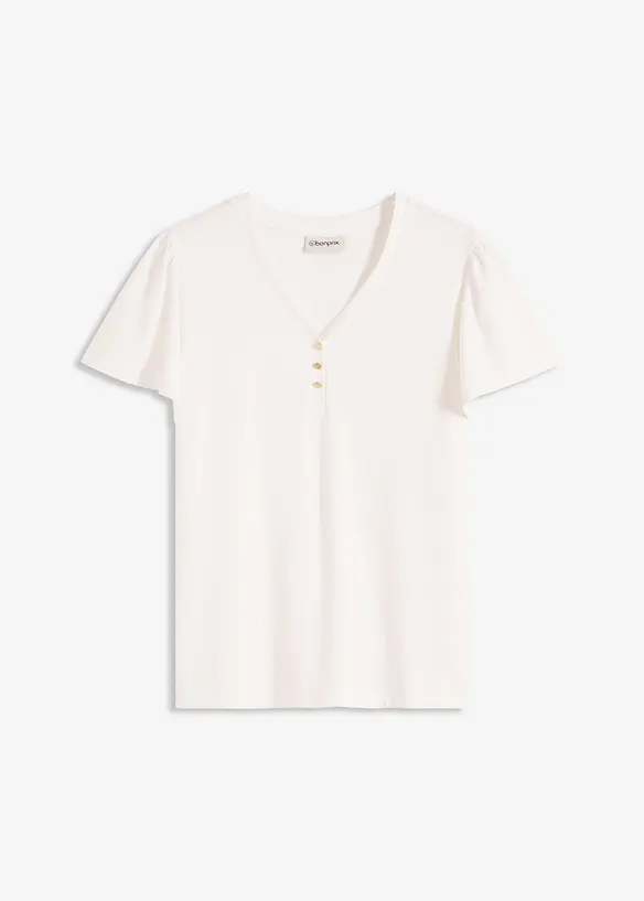 T-shirt en viscose à col boutonné, bonprix