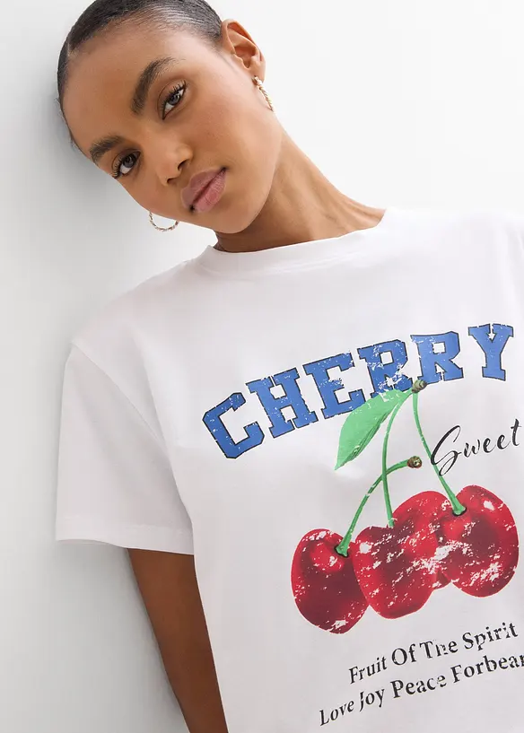 T-shirt 100% coton, imprimé, bonprix