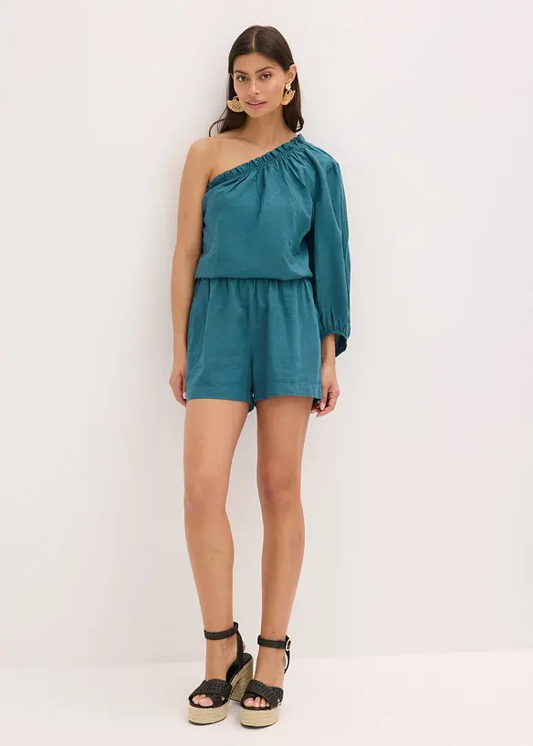 Blouse asym&eacute;trique en lin m&eacute;lang&eacute;, bonprix