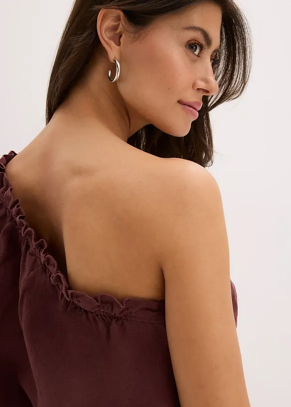 Blouse asymétrique en lin mélangé, bonprix