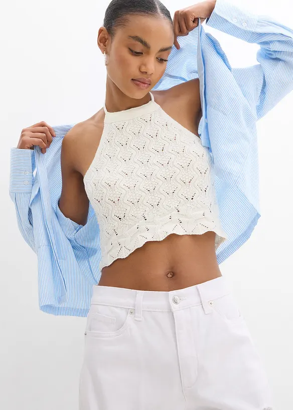 Top dos nu en maille, bonprix