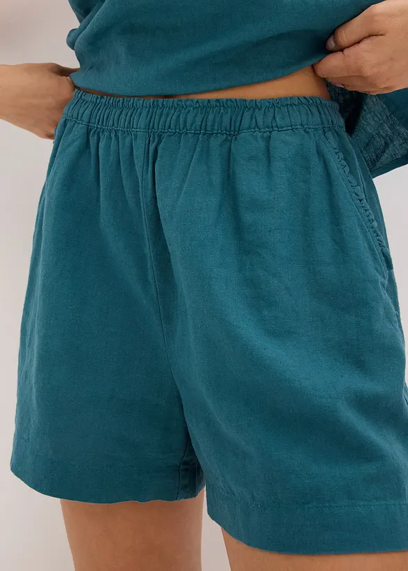 Short en lin m&eacute;lang&eacute;, bonprix