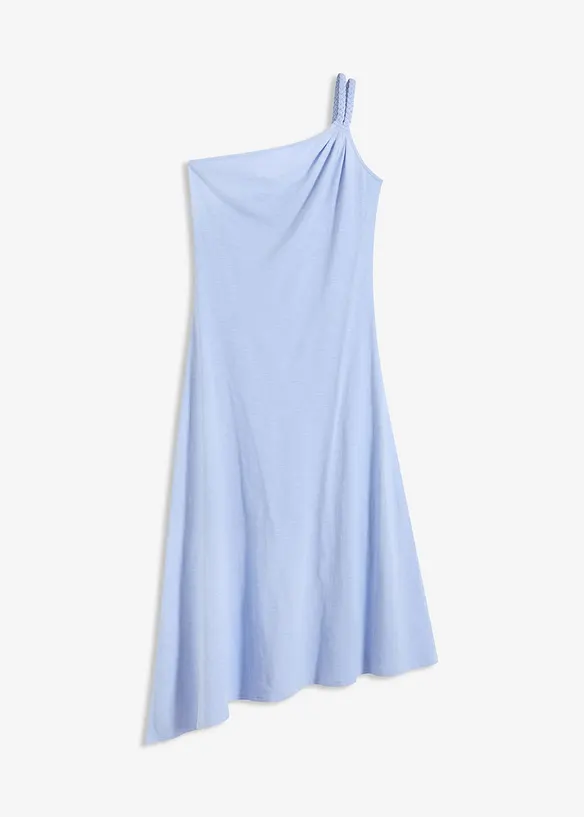 Robe en jersey coton à base asymétrique et détail nœud sur l’épaule, bonprix