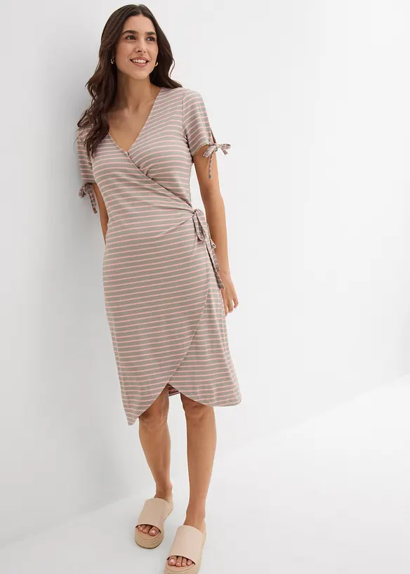 Robe portefeuille en mélange viscose-élasthanne fluide, bonprix