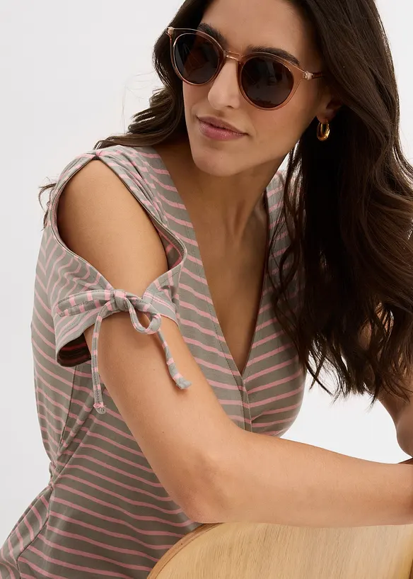 Robe portefeuille en mélange viscose-élasthanne fluide, bonprix