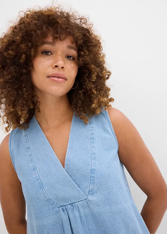 Blouse sans manches en jean, bonprix