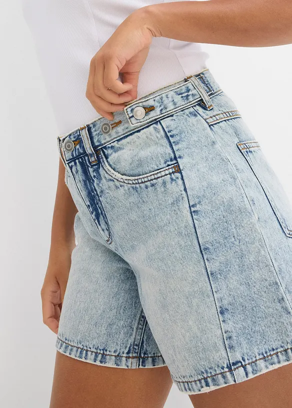 Short en jean taille mi-haute, peu extensible, bonprix