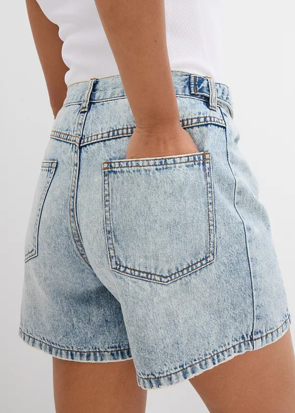 Short en jean taille mi-haute, peu extensible, bonprix