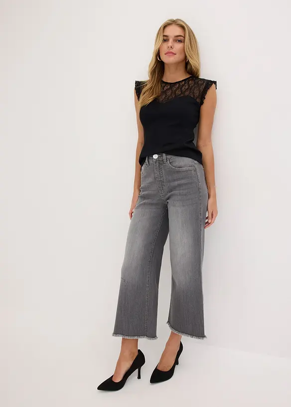 Top avec dentelle, bonprix