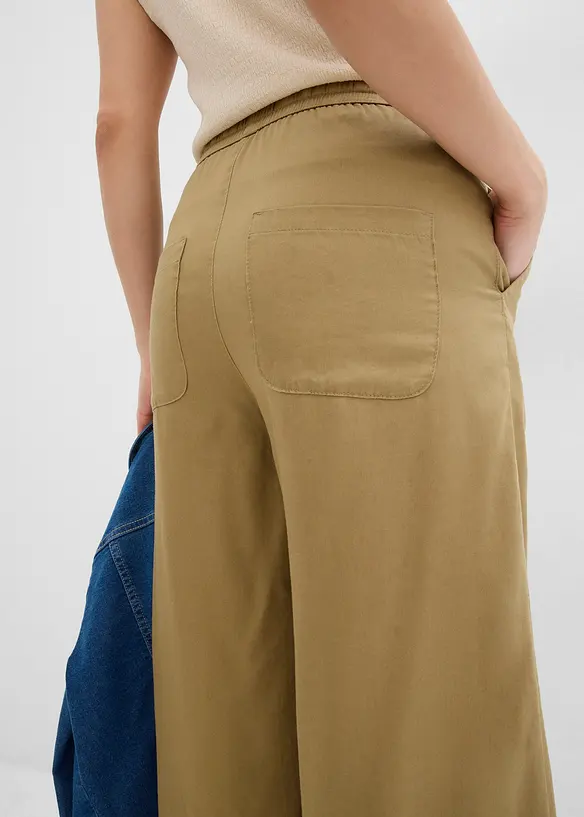 Pantalon 7/8 en Lyocell à taille élastiquée, bonprix