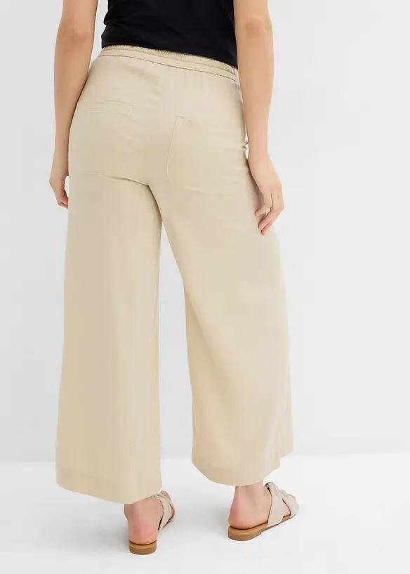 Pantalon 7/8 en Lyocell à taille élastiquée, bonprix