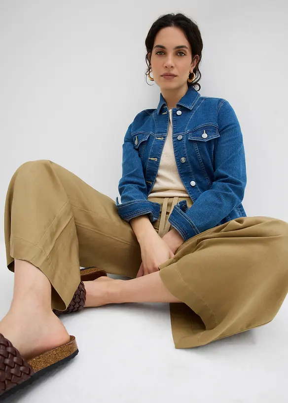 Pantalon 7/8 en Lyocell à taille élastiquée, bonprix