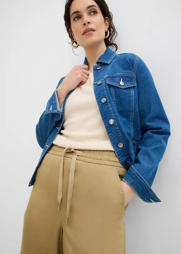 Pantalon 7/8 en Lyocell à taille élastiquée, bonprix