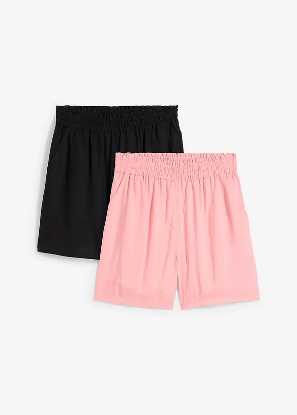 Lot de 2 shorts en viscose à taille élastiquée, bonprix