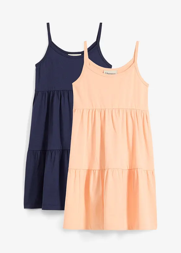 Lot de 2 robes en jersey 100% coton, bonprix