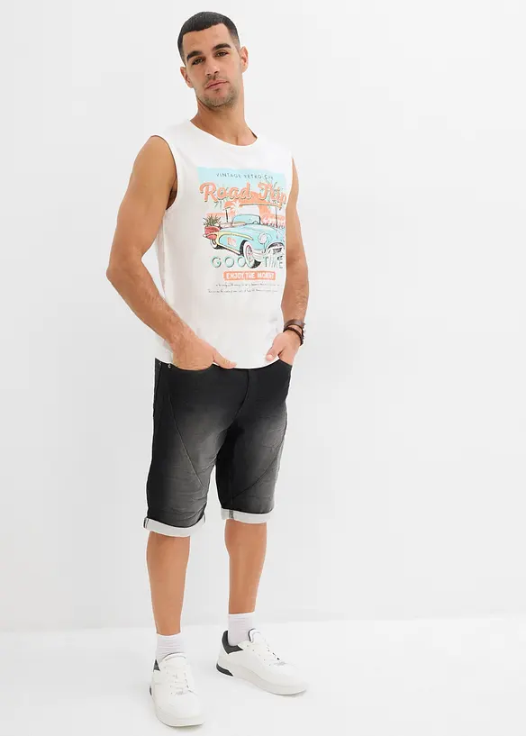 Lot de 2 débardeurs marcel aspect délavé, bonprix