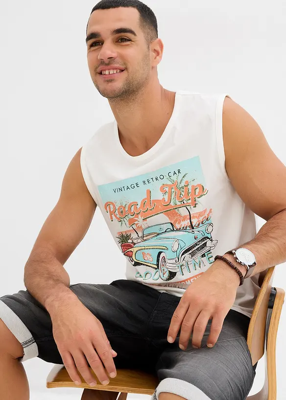 Lot de 2 débardeurs marcel aspect délavé, bonprix