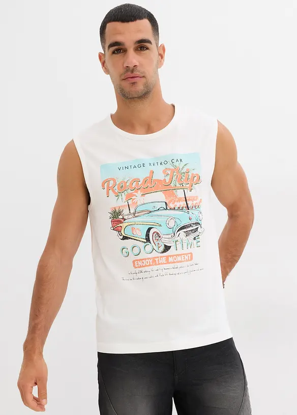 Lot de 2 débardeurs marcel aspect délavé, bonprix