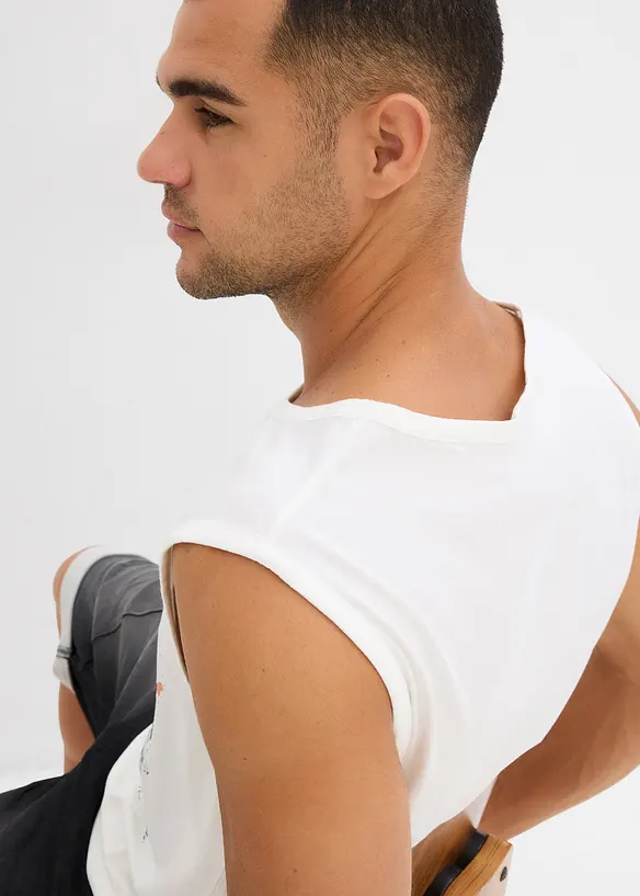 Lot de 2 débardeurs marcel aspect délavé, bonprix