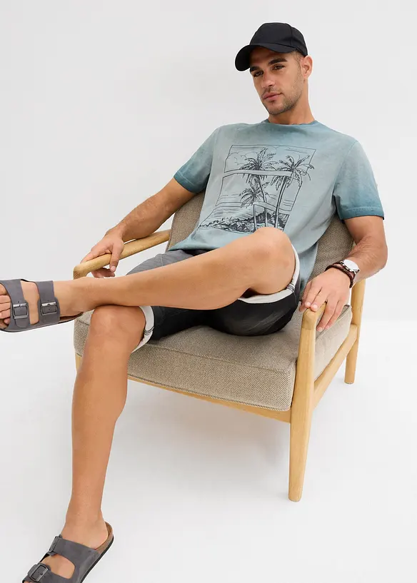 T-shirt aspect délavé en coton, bonprix