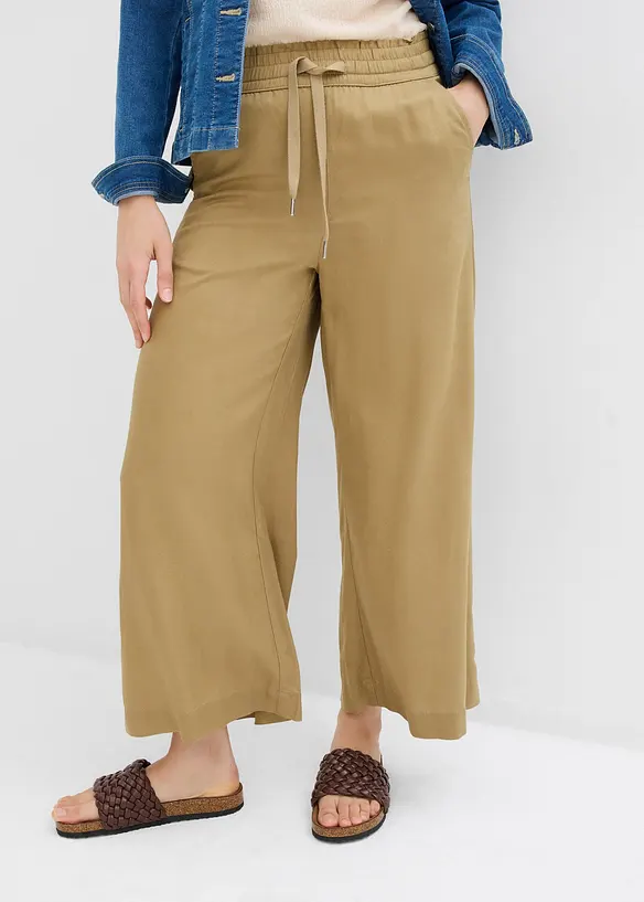 Pantalon 7/8 en Lyocell à taille élastiquée, bonprix