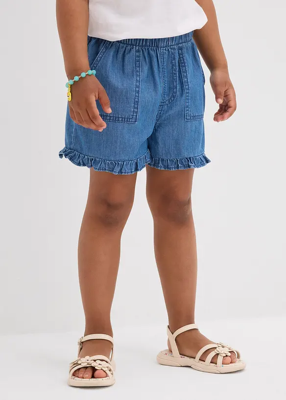 Short en jean en coton fluide, bonprix