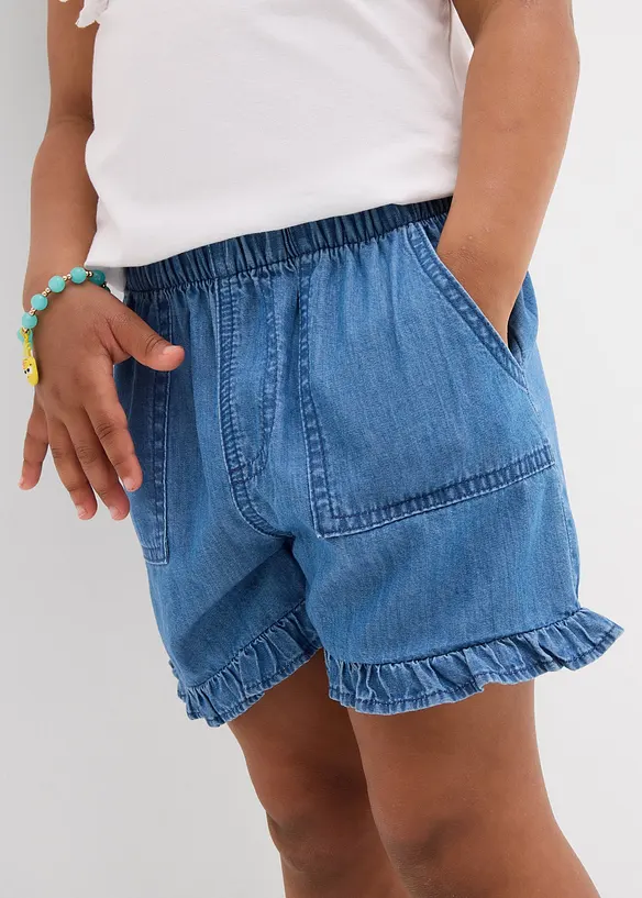 Short en jean en coton fluide, bonprix
