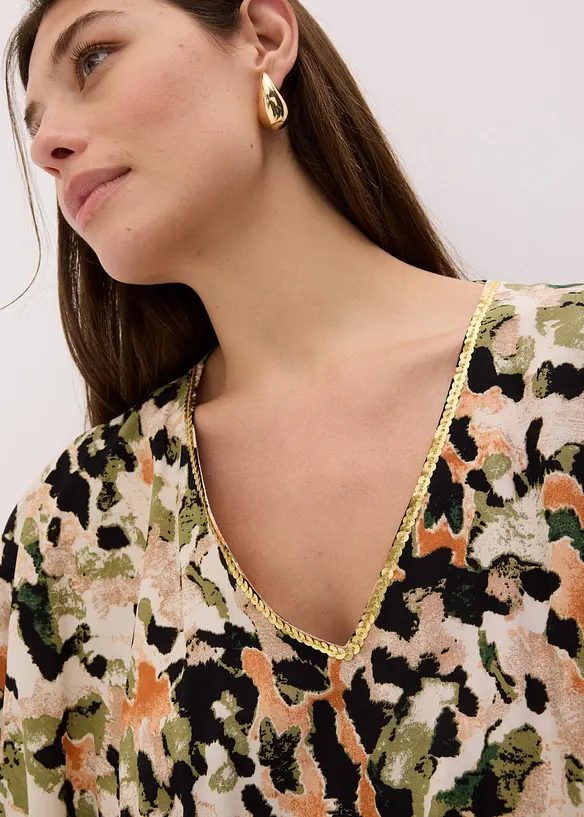 Robe longue en viscose fluide avec application de sequins, bonprix