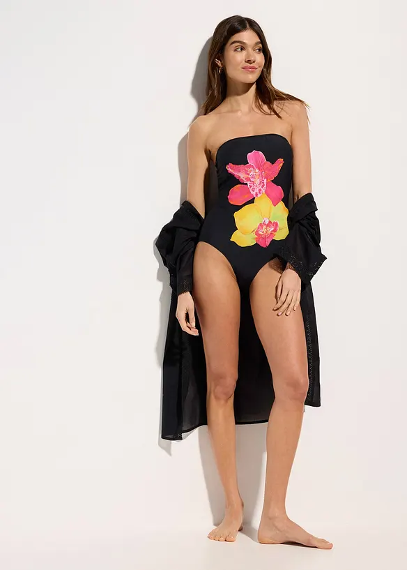 Maillot 1 pi&egrave;ce sculptant, maintien l&eacute;ger, bonprix