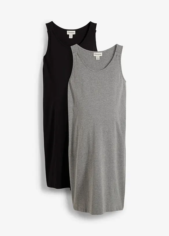 Lot de 2 robes de grossesse et d’allaitement en jersey coton, bonprix