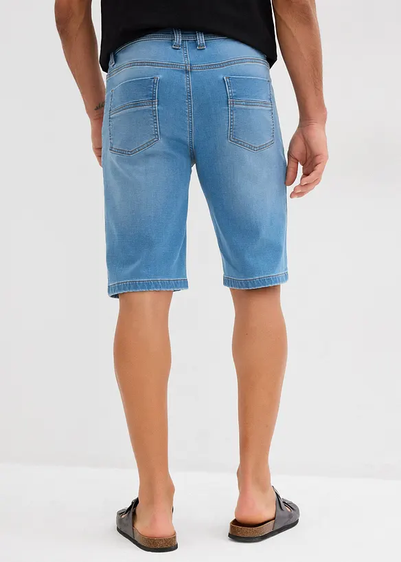 Lot de 2 bermudas en molleton effet jean, slim, bonprix
