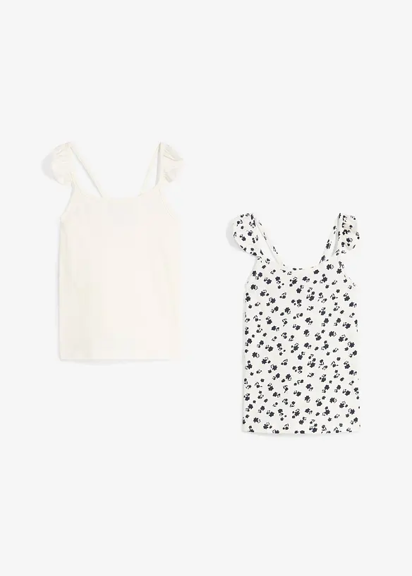 Lot de 2 tops 100% coton, bonprix