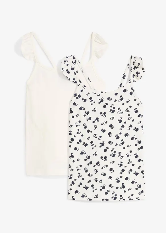 Lot de 2 tops 100% coton, bonprix