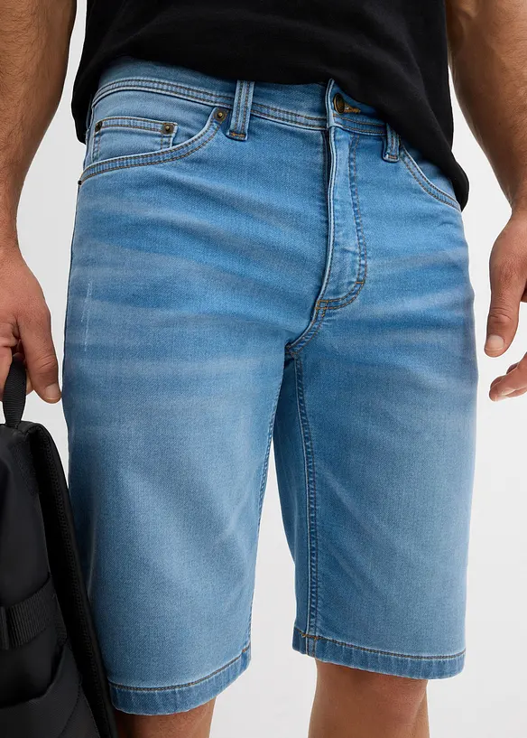 Lot de 2 bermudas en molleton effet jean, slim, bonprix