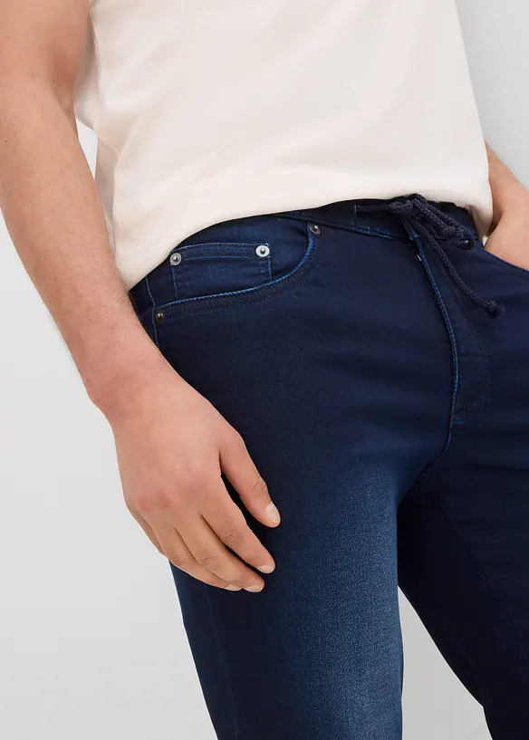 Lot de 2 bermudas en sweat effet jean, Regular, bonprix